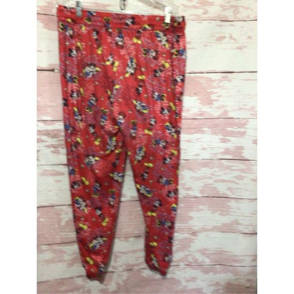 Disney Minnie Mouse Lounge Pants Red Multi Size XL (16/18) Side Pockets! - Picture 7 of 15